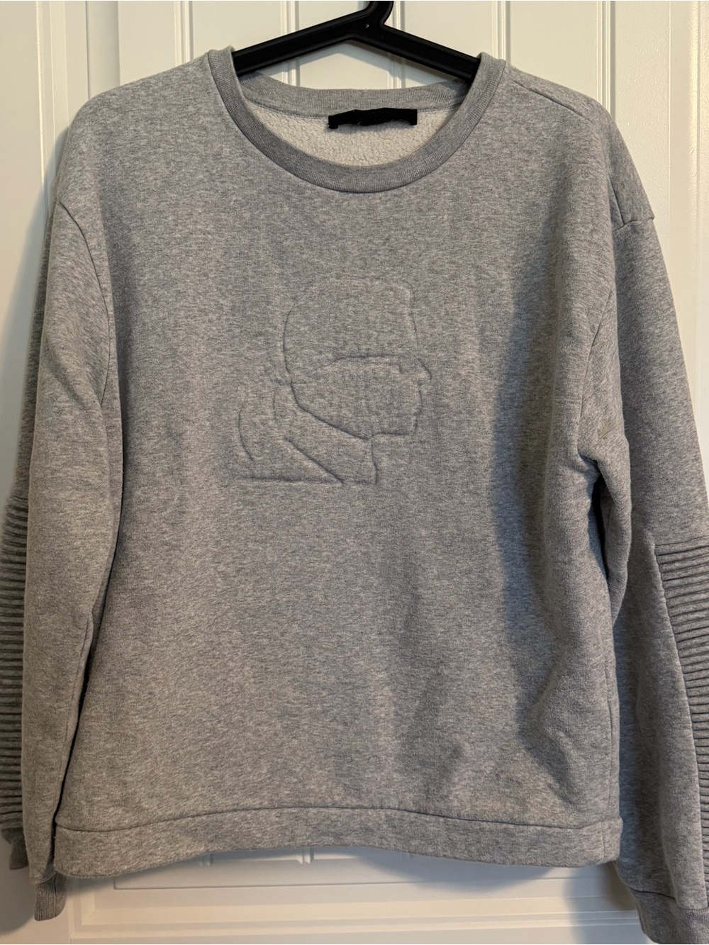Karl Lagerfeld women Grey Embossed Crewneck Sweatshirt